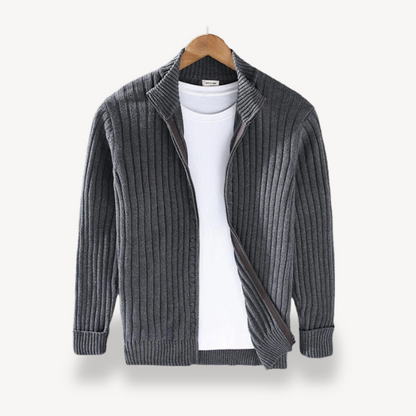 Gestreifte Strickjacke mit Reißverschluss für Herren | Loravelle 2
