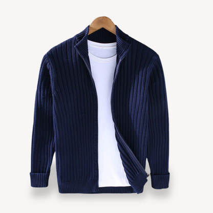 Gestreifte Strickjacke mit Reißverschluss für Herren | Loravelle 3