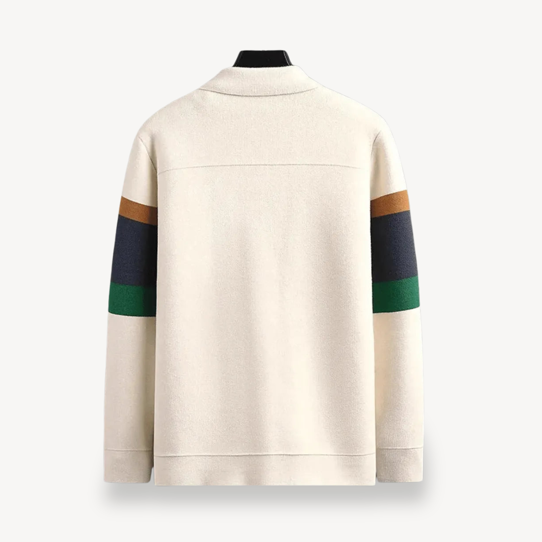 Gestreifte Woll-Strickjacke für Herren | Loravelle 2