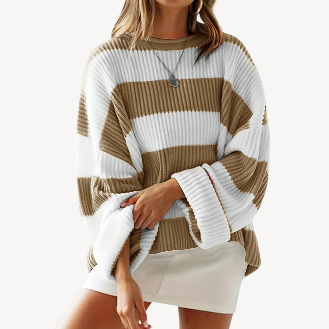 Gestreifter Oversize-Pullover für Damen | Loravelle 7