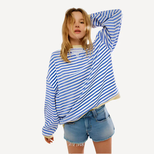 Gestreifter Pullover für Damen 0