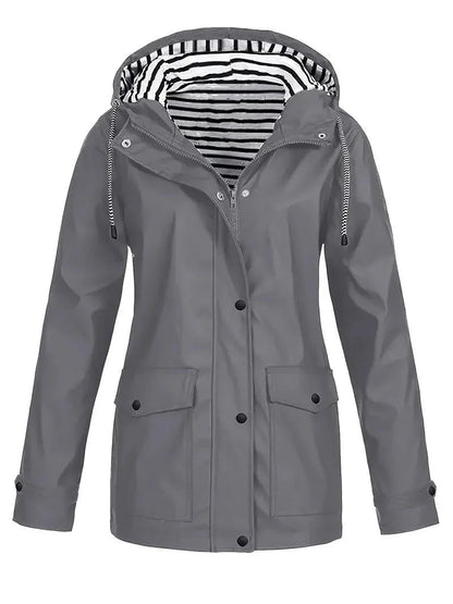 Gestreifter Regenmantel für Damen 5