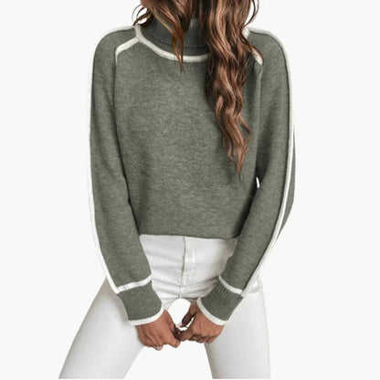 Gestreifter Rollkragenpullover für Damen 4