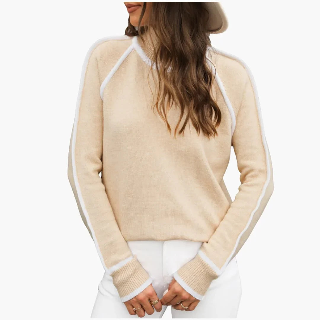 Gestreifter Rollkragenpullover für Damen 6