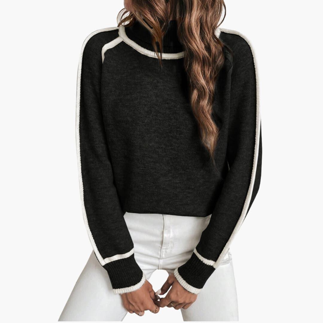 Gestreifter Rollkragenpullover für Damen 7