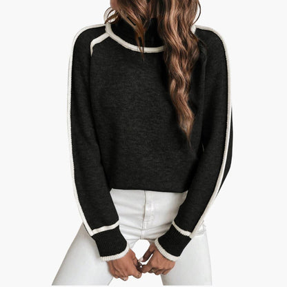 Gestreifter Rollkragenpullover für Damen 7