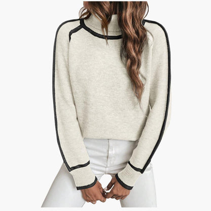 Gestreifter Rollkragenpullover für Damen 8