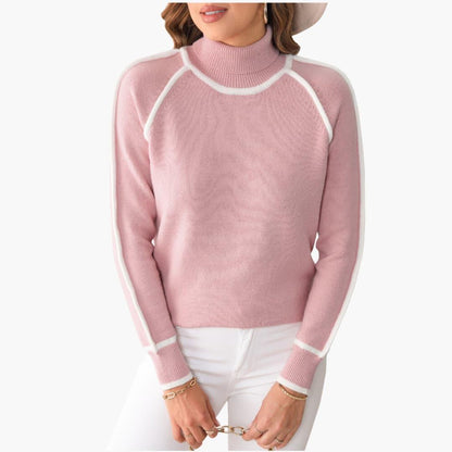 Gestreifter Rollkragenpullover für Damen 9