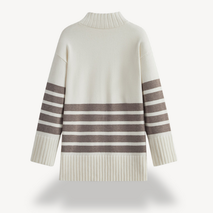 Gestreifter Strickpullover für Damen 3