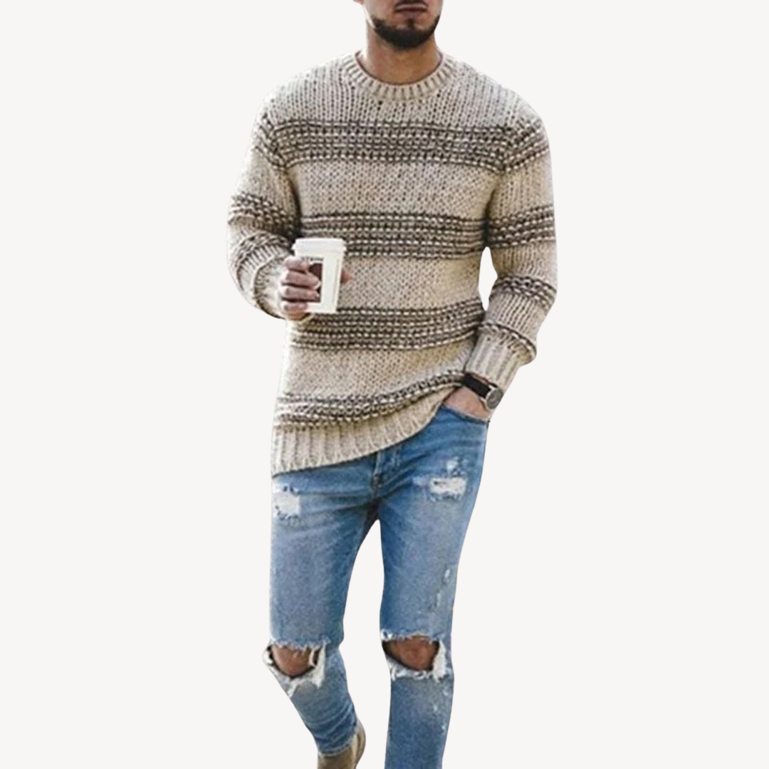 Gestreifter Strickpullover für Herren | Loravelle 0