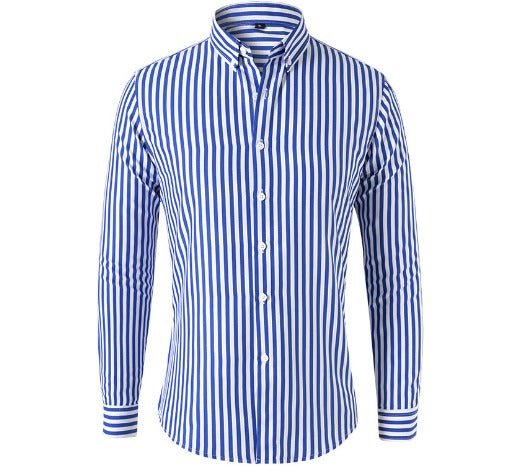 Herren Hemd Langarm Gestreift Knopfleiste Modern - BerlinGlamour