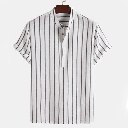 Herren Hemd Gestreift Kurzarm Sommer - BerlinGlamour