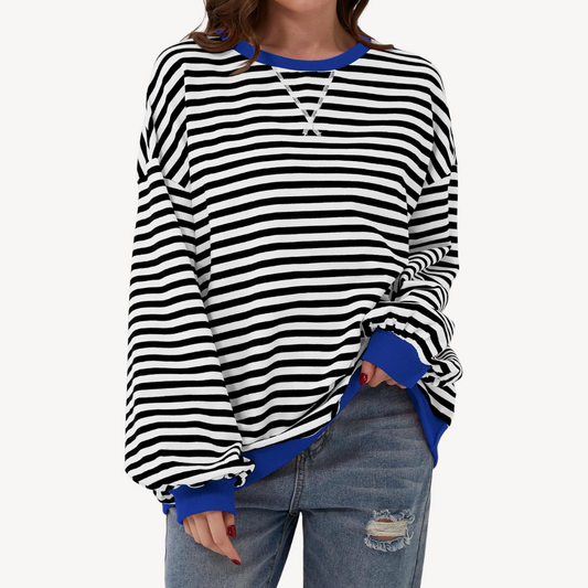 Gestreiftes Langarm-Top für Damen | Loravelle 0