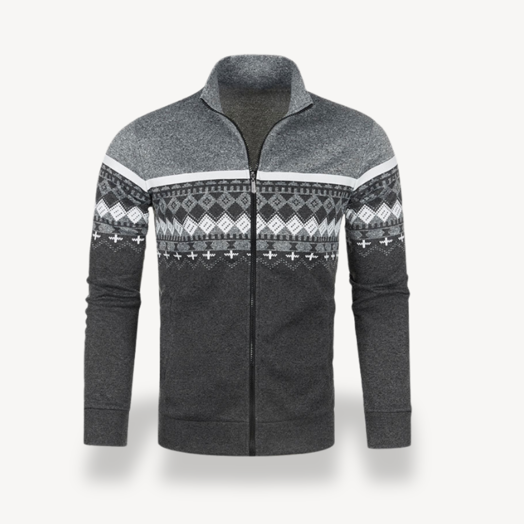 Gestrickte Stehkragenjacke Herren | Loravelle 2