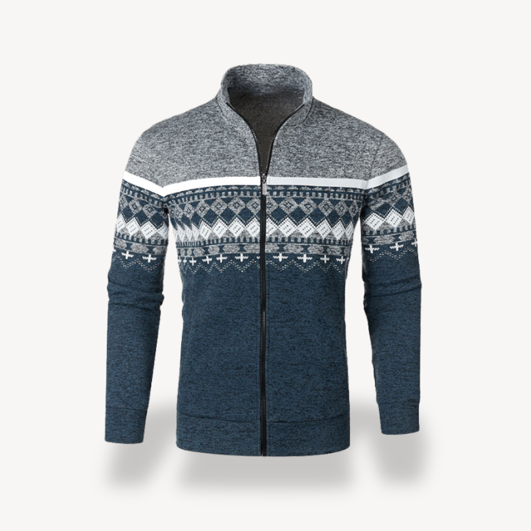 Gestrickte Stehkragenjacke Herren | Loravelle 4