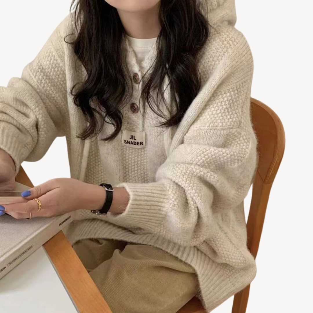 Gestrickter Hoodie-Pullover für Damen | Loravelle 2