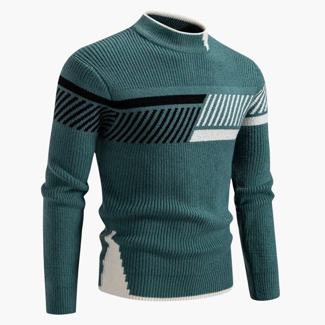 Gestrickter Langarm-Pullover für Herrenv 8