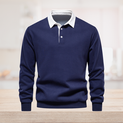Herren Polohemd Langarm Klassisch Modern