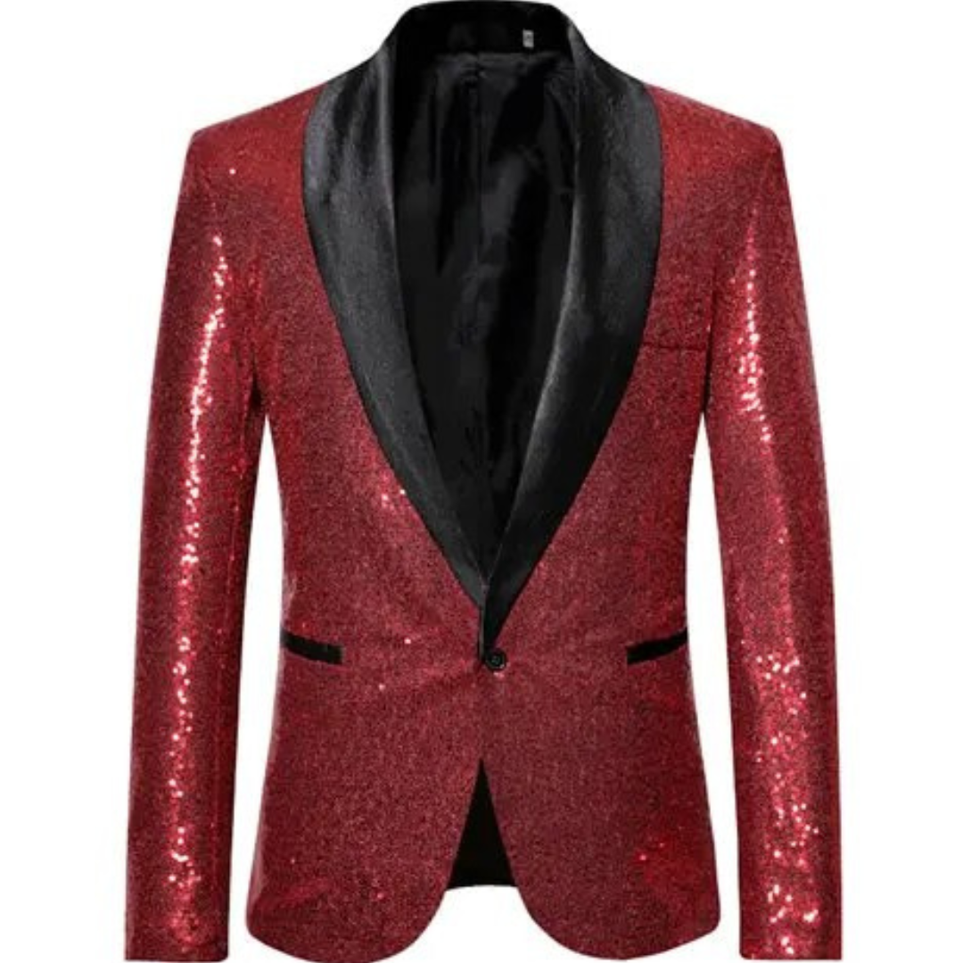 Glitzer Blazer Einreihig Party Herren Blazers - BerlinGlamour