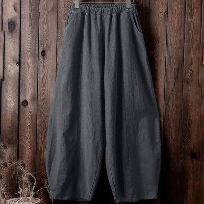 Bequeme Damen-Hose aus Leinen Baumwolle