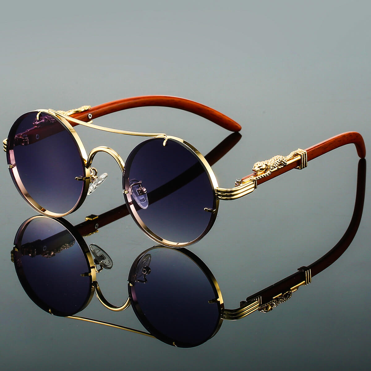 Retro Sonnenbrille Oval Metall Berlin Style