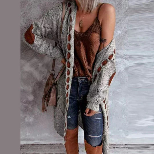 Modische Strickjacke mit Kapuze Damen Trendy