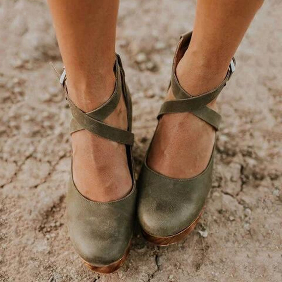 Damen High Heels Wedge Schuhe Elegant Geschlossen