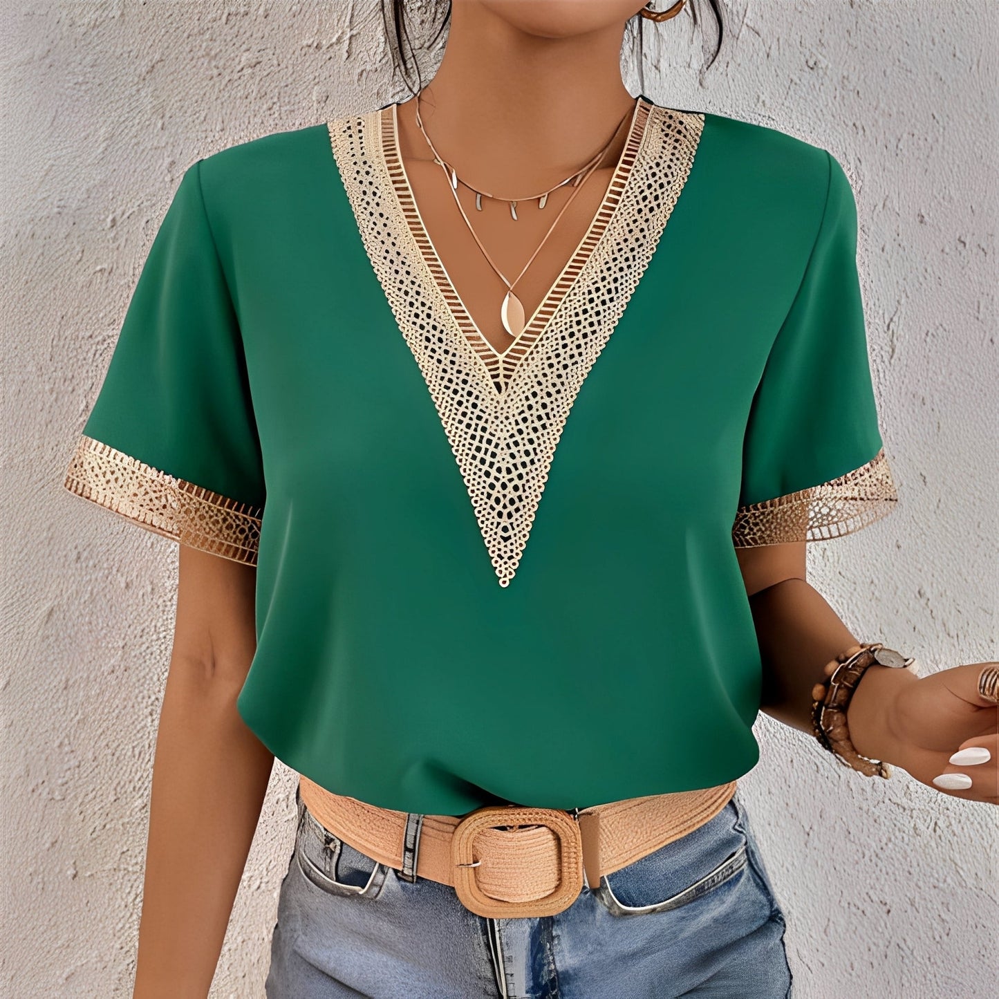 Damen Sommer Top Modern Leicht