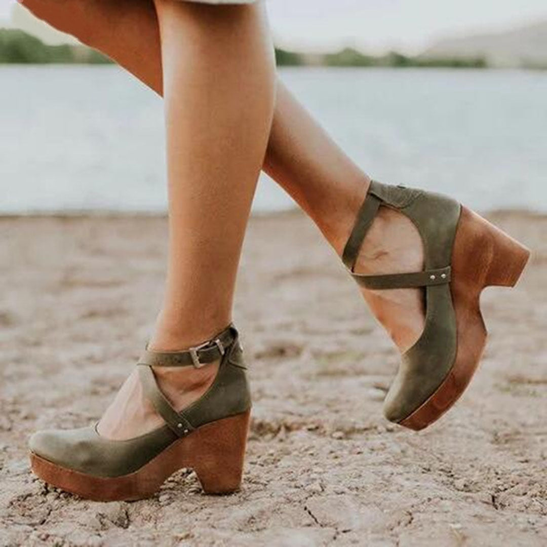 Damen High Heels Wedge Schuhe Elegant Geschlossen