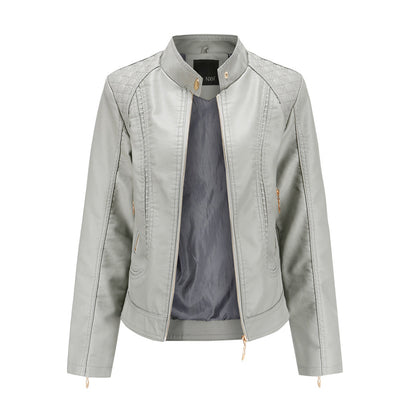 Lederjacke Damen Elegant Schwarz Glänzend