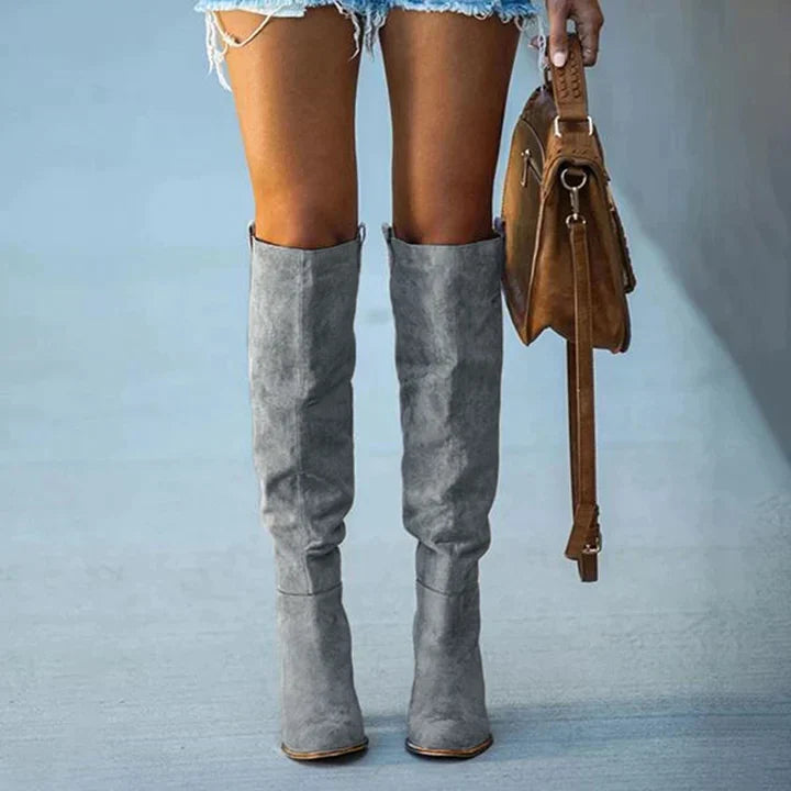 Overknee Stiefel Damen Lässig Stylisch Schwarz