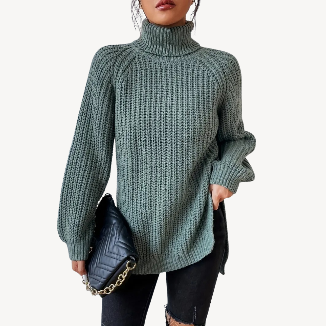 Grobstrick-Rollkragenpullover für Damen | Loravelle 0