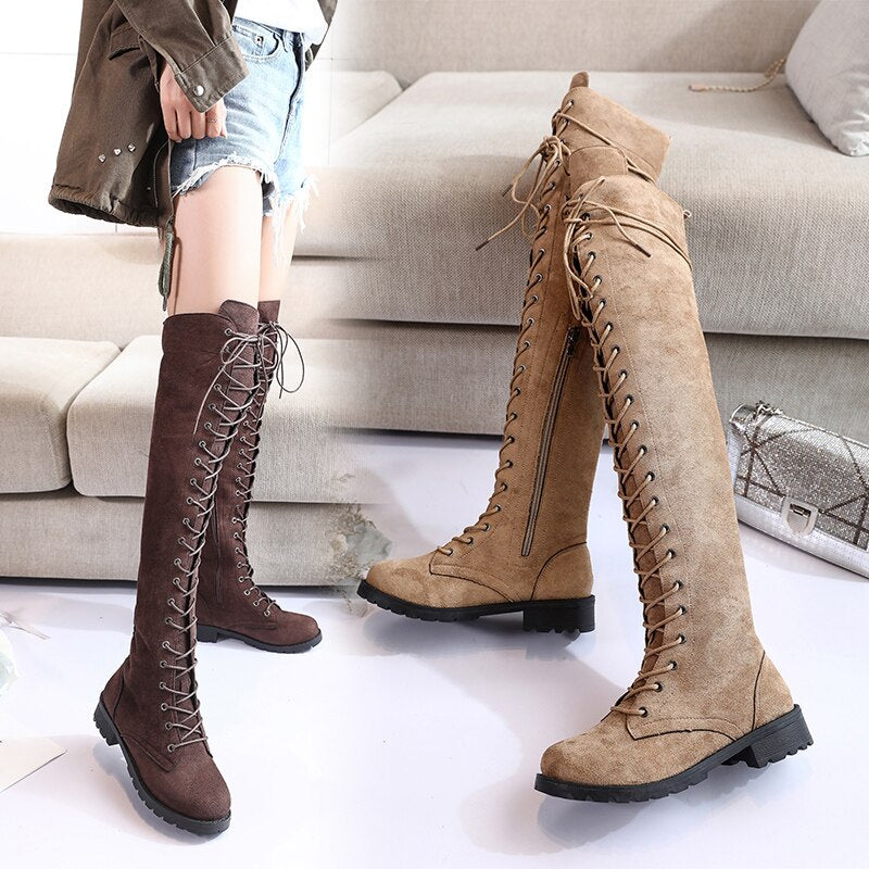 Heidi Knie Stiefel Sexy Bequem Schwarz