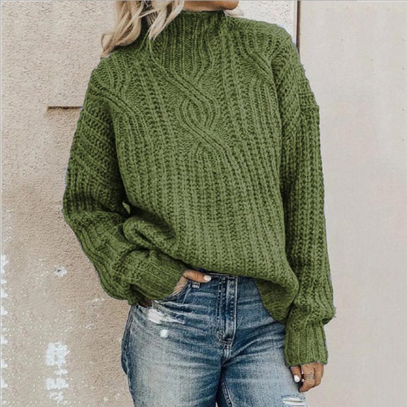 Damen Strickpullover Weich Wärmend Stehkragen Herbst Winter - BerlinGlamour