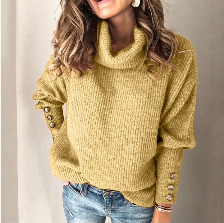 Lureva Damen Rollkragenpullover Gelb
