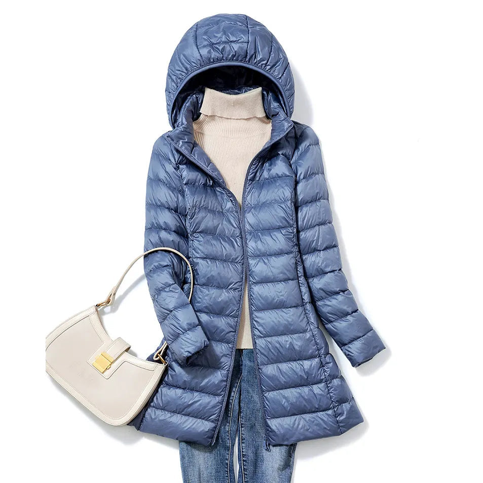 Lange Daunenjacke Damen Ultraleicht Warm