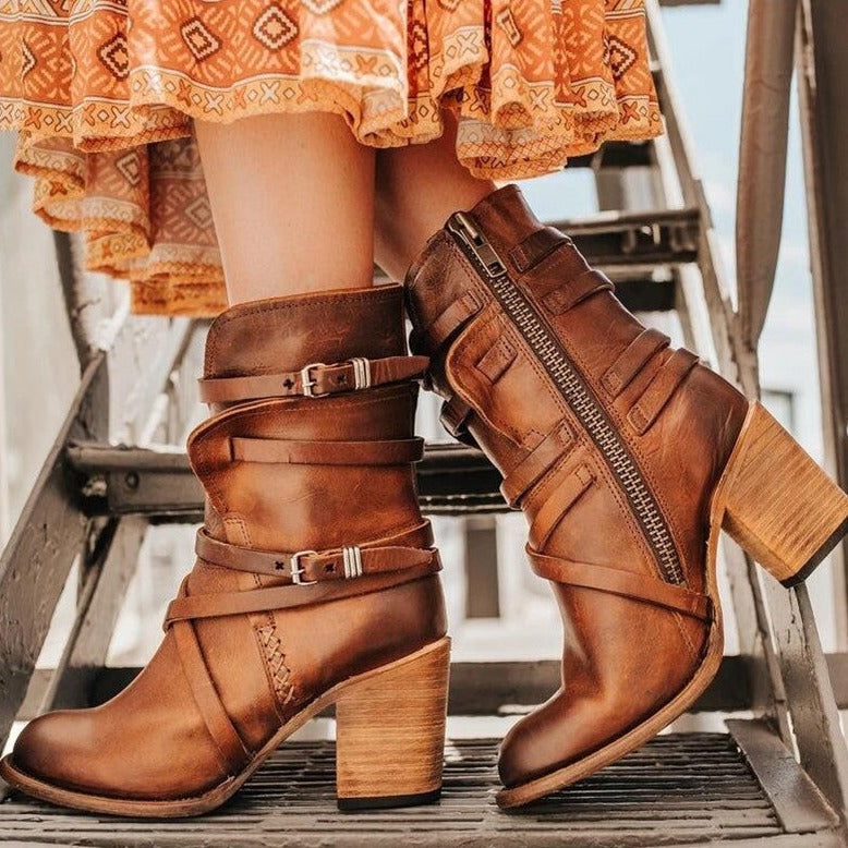 Damen Stiefeletten Leder Orthopädisch Komfortabel