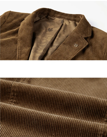 Herren Blazer Braun Elegant Klassisch Cord