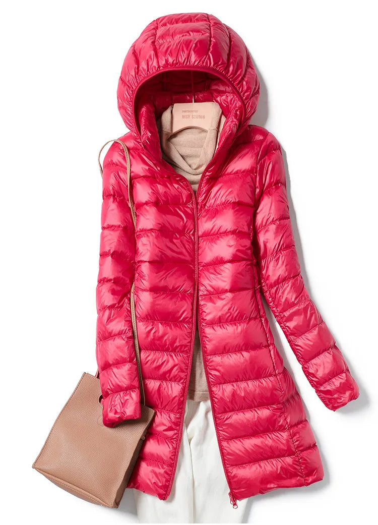 Lange Daunenjacke Damen Ultraleicht Warm