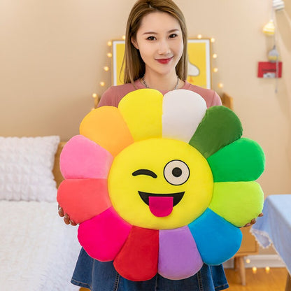 Buntes Sitzkissen Plüsch Bequem Sonnenblume Kissen