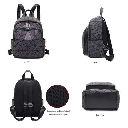 Regenbogen Rucksack Glitzernd Holografisch Leuchtend
