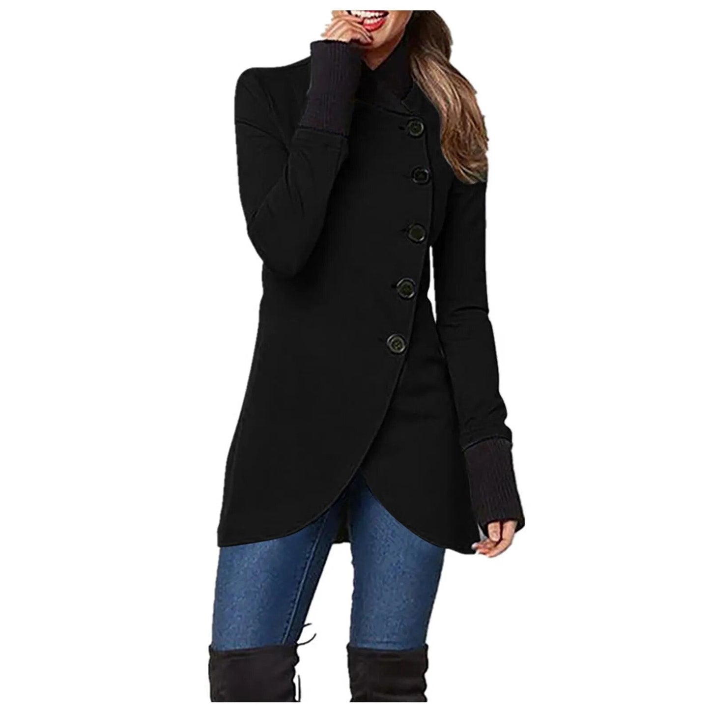 Stylische Knopfjacke Damen Winter