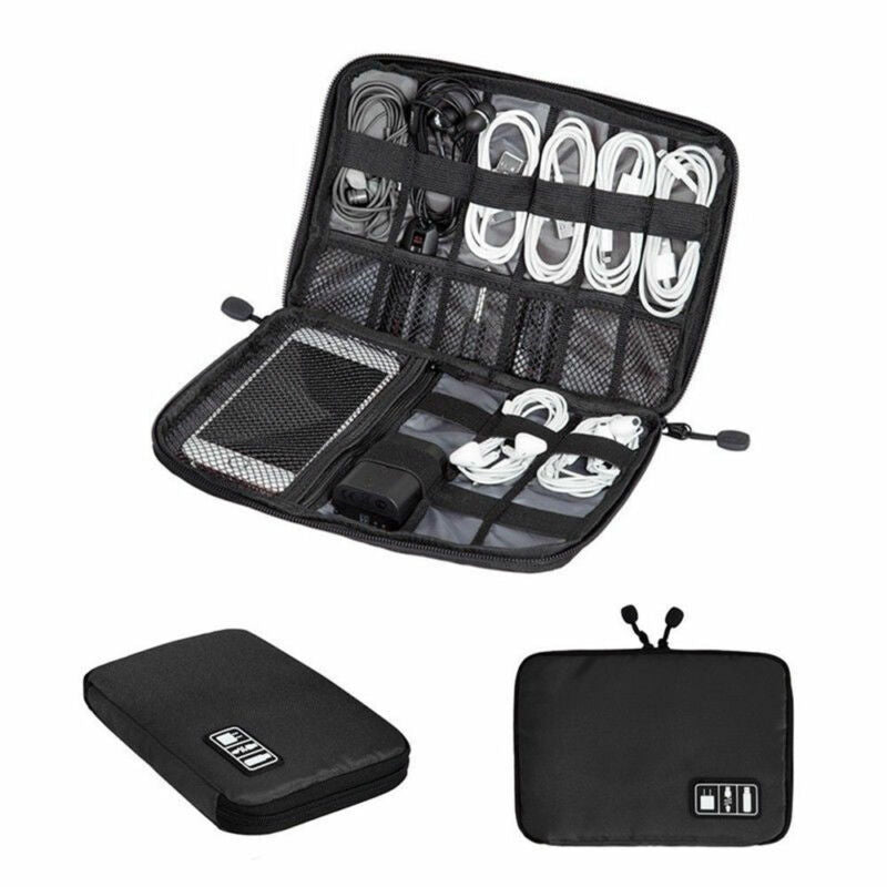 Wasserdichte Kabelorganizer Tasche Tragbar Schwarz