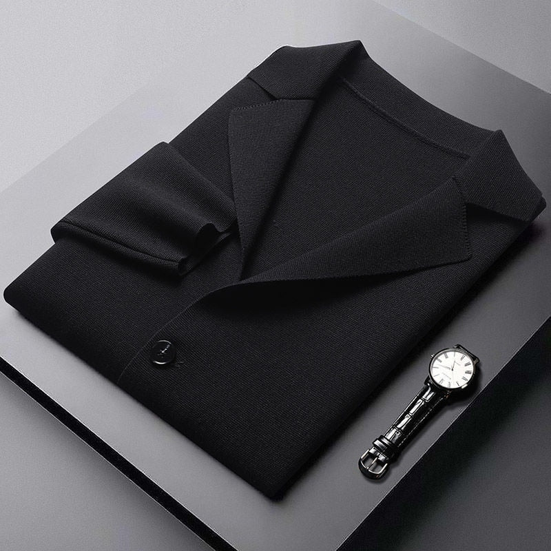 Herren Cardigan Baumwolle Langarm Reverskragen Modern