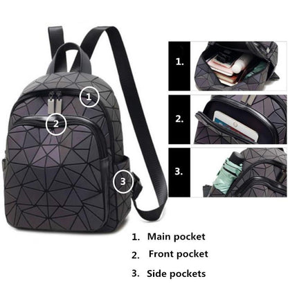 Regenbogen Rucksack Glitzernd Holografisch Leuchtend