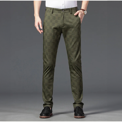 Herren Slim Fit Hosen Maßgeschneidert Kariert Elegant