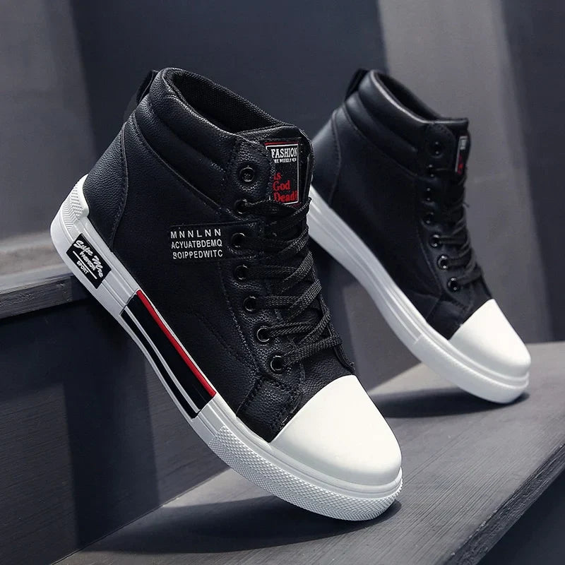 Herren Sneaker High Top Mode Schuhe Schwarz