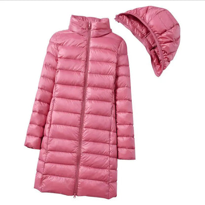 Lange Daunenjacke Damen Ultraleicht Warm