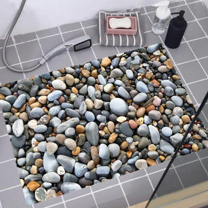 Badezimmer Bodenaufkleber 3D Steinoberfläche Optik - BerlinGlamour