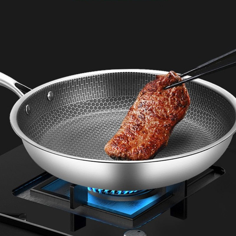 Edelstahl Bratpfanne Antihaft Gesund Braten - BerlinGlamour